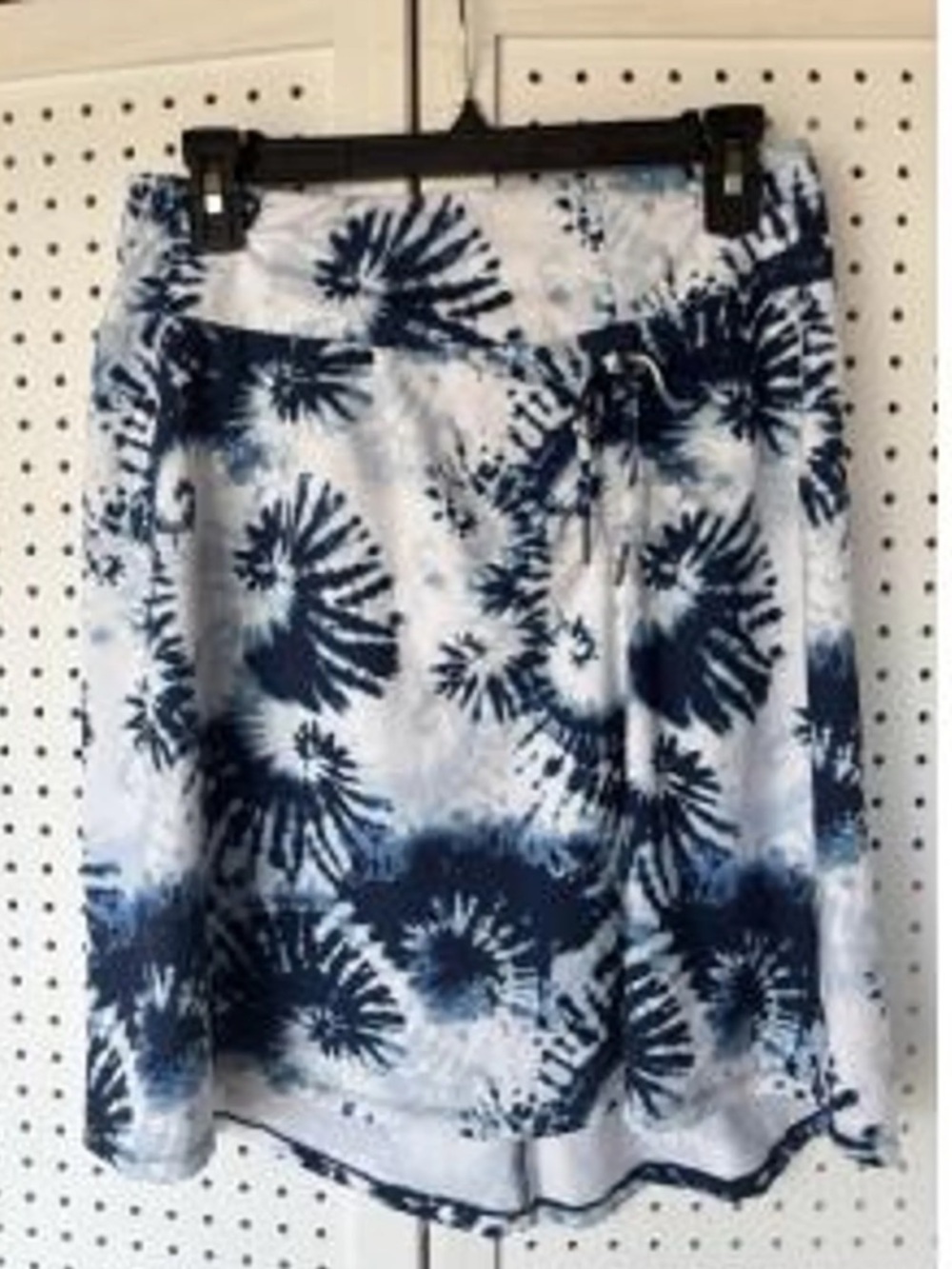 Blue & White Tie-Dye Casual Skirt